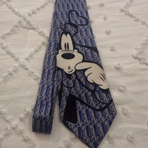 Vintage Mickey & Co Disney Goofy Balancine Inc Tie Works Novelty Neck Tie Blue - Picture 1 of 6